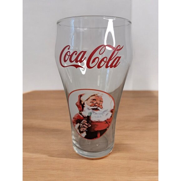 Coca Cola 20 oz Santa Clause Holding A Coca Cola Glass - Picture 1 of 8
